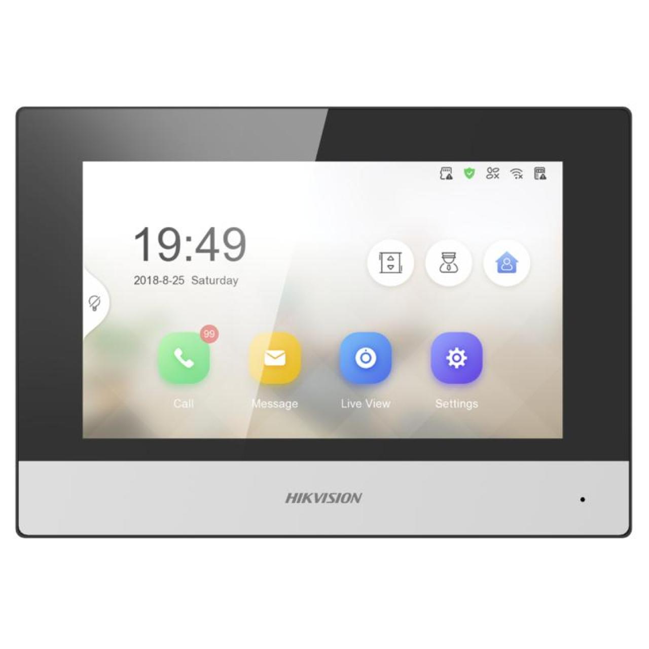 Hikvision DS-KH6320-WTE1 (7-inch Touchscreen Indoor Intercom Station Monitor)